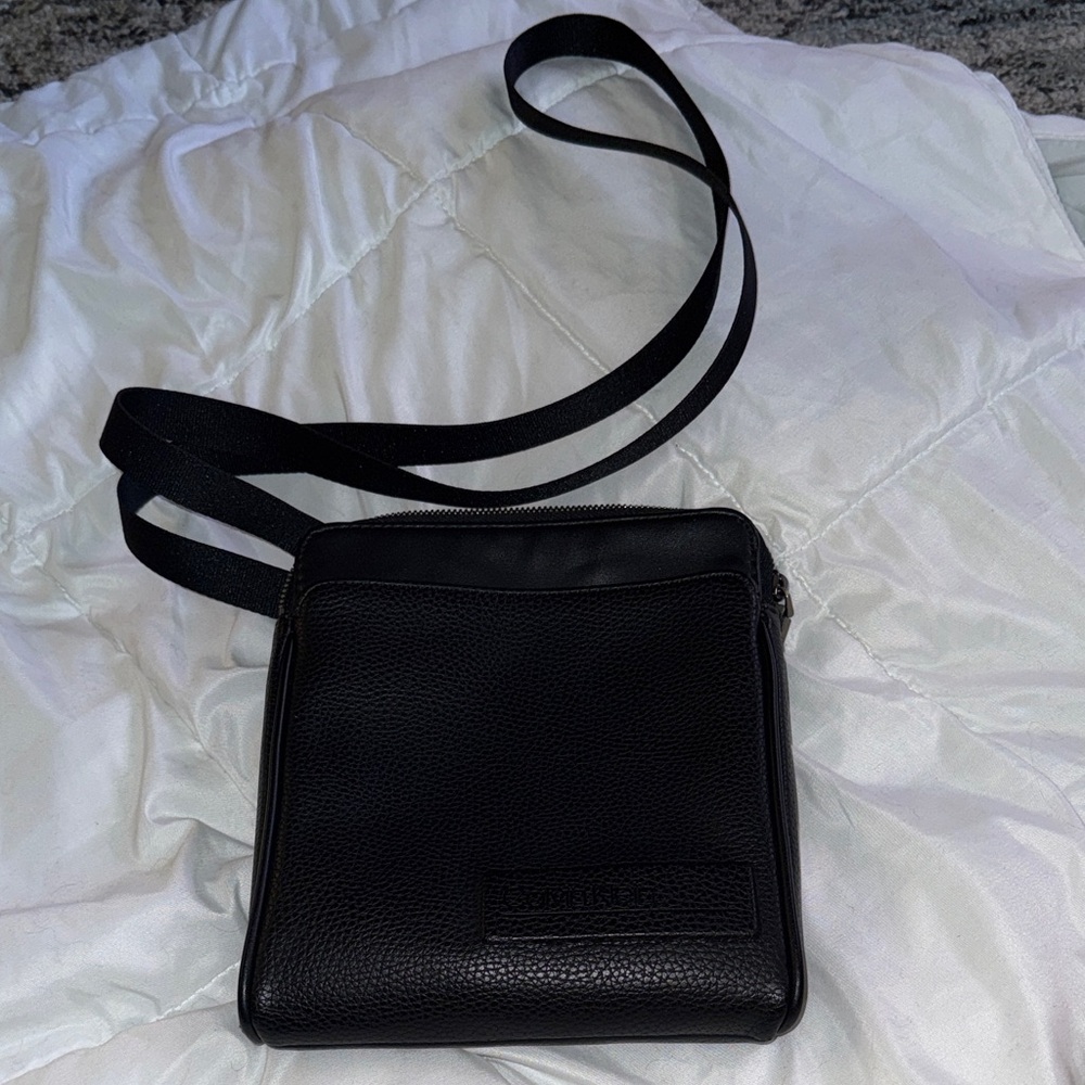 Black Faux Leather Crossbody Bag - Calvin Klein